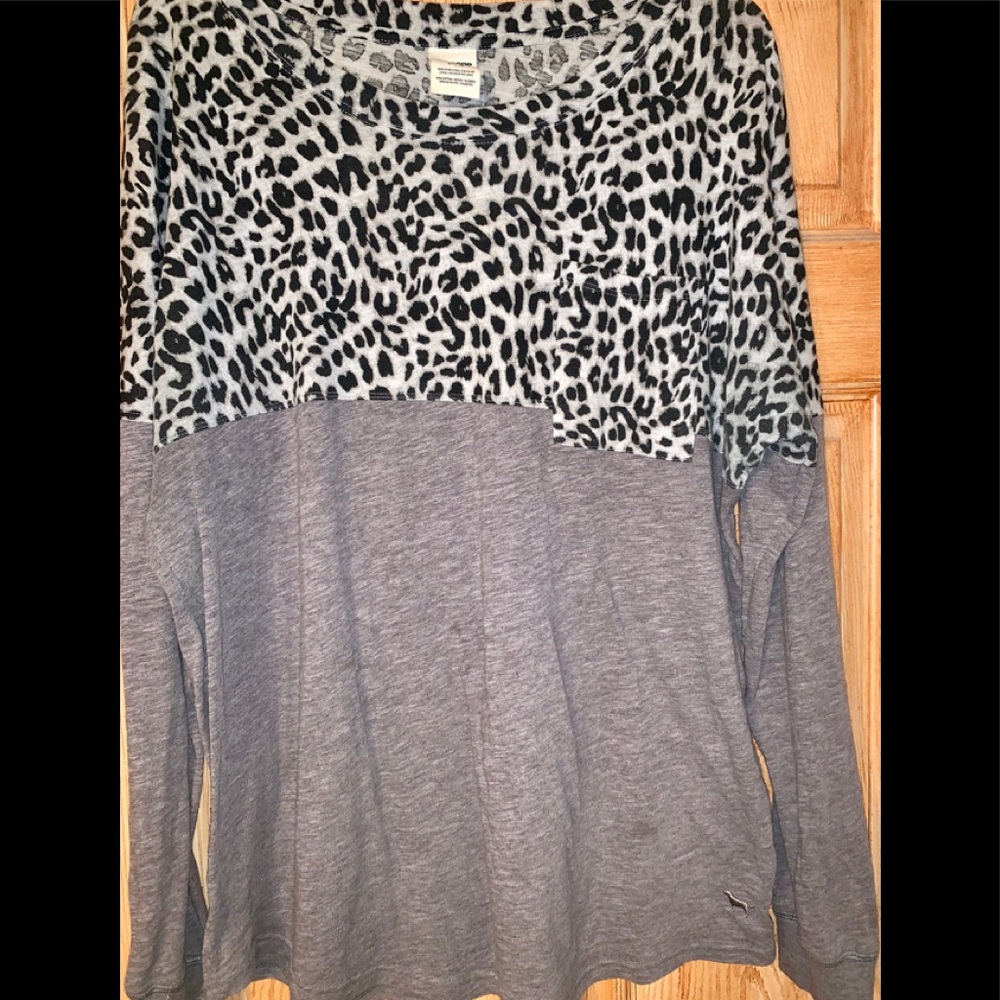 PINK Long Sleeved Leopard Print
